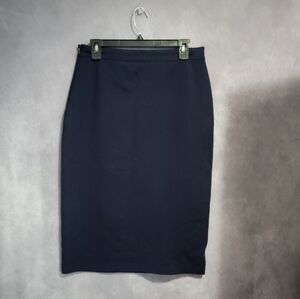 Opening Ceremony Womens Straight Pencil Skirt Size Large Navy Stretch Slit